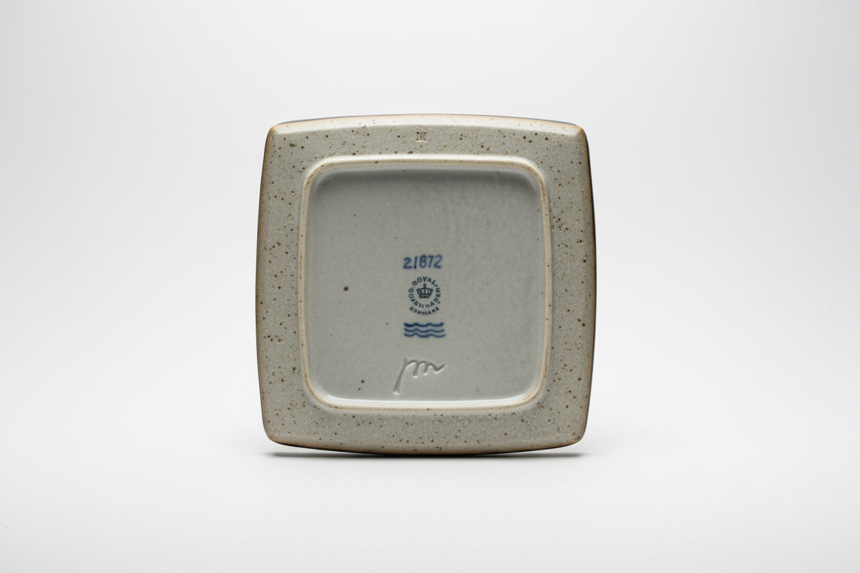 Royal Copenhagen Stoneware Dish — Geometric Relief, Denmark 1960s