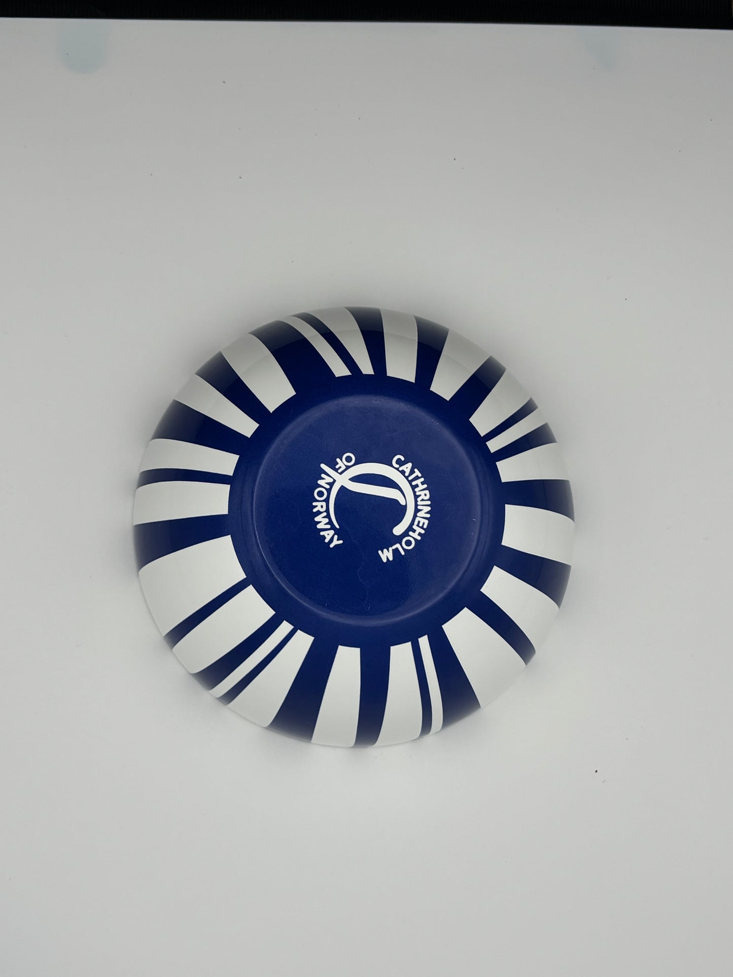 Cathrineholm Enamel Bowl, Navy Stripe
